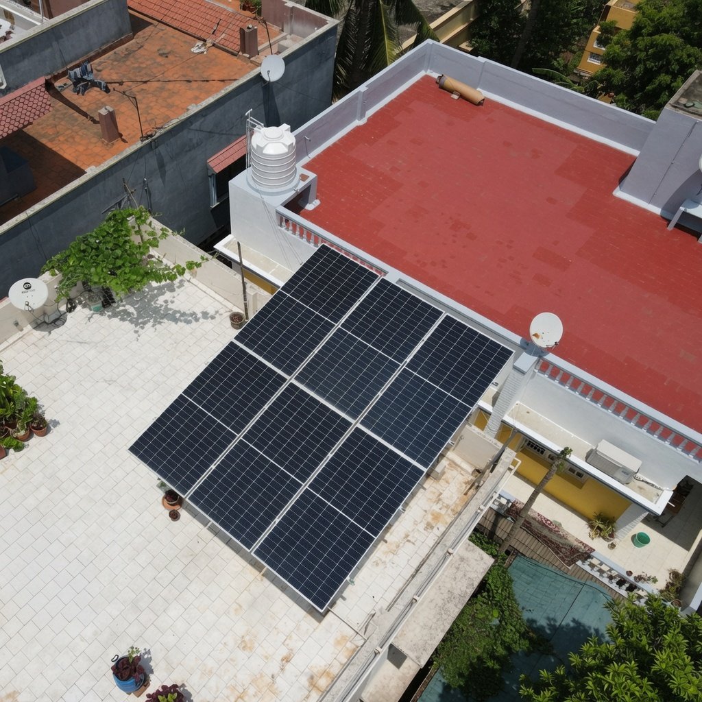 Rooftop solar installation illustration